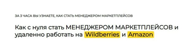 Бесплатный мастер-класс «Как с нуля стать менеджером маркетплейсов и удаленно работать на Wildberries и Amazon» от Universus pro