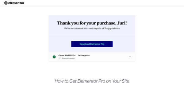 Покупка платной версии Elementor Pro