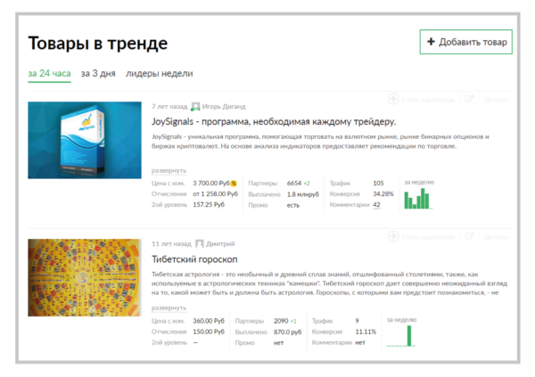 Как работать на Glopart. Для партнера. #1. Выбор товара для рекламы4