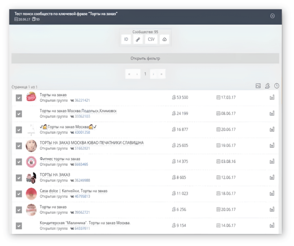 Как работать на Target Hunter. #1. Блок «Поиск». а) Как найти сообщества VK по ключевой фразе