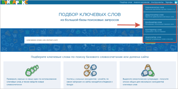 Краткий обзор сервиса. Функционал на Букварикс