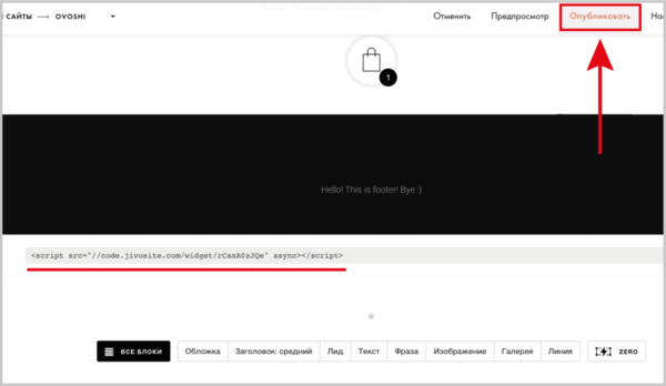 Как работать на Jivo. #3. Установка чата на сайт. Tilda